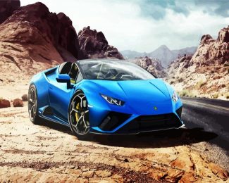 Blue Lamborghini Huracan Car diamond painting