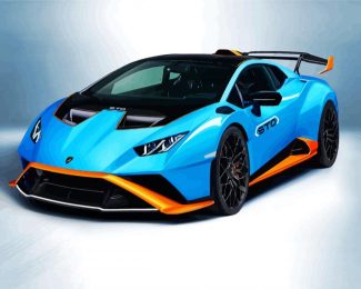 Blue Lamborghini Huracan diamond painting