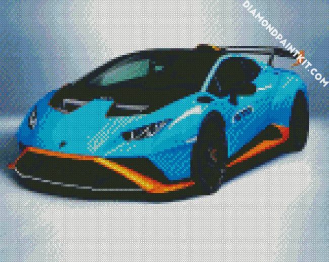 Blue Lamborghini Huracan diamond painting