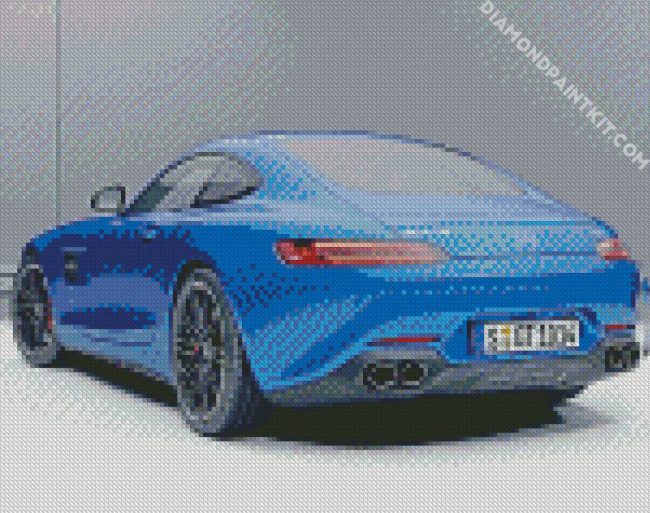 Blue Mercedes Amg diamond painting