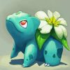 Bulbasaur And White Flower diamond painting