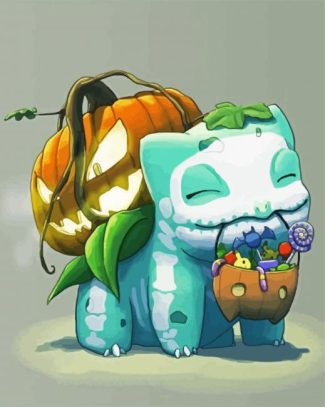 Bulbasaur Celebrating The Halloween diamond painting