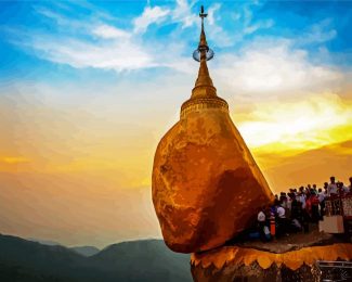 Burma Kyaiktiyo Pagoda diamond painting