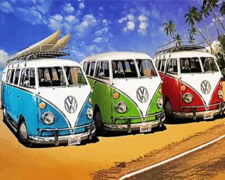 Campervans Volkswagen diamond painting