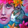 Cat And Lady diamond painting