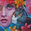 Cat And Lady diamond painting