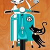 Cats And Scooter diamond painting