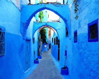 Chefchaouen Arch Streets diamond painting