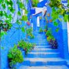 Chefchaouen Blue Streets diamond painting