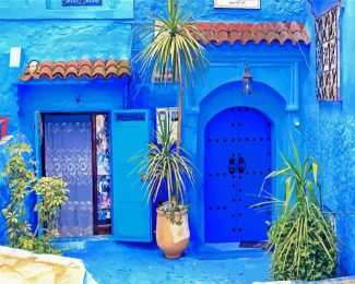 Chefchaouen The Blue Perl diamond painting