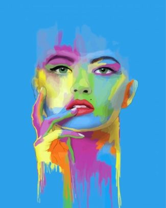 Colorful Lady Splatter diamond painting