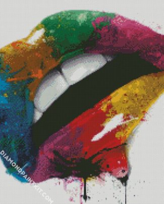 Colorful Lips diamond painting