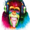 Colorful Monkey Splatter diamond painting