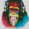 Colorful Monkey Splatter Diamond painting