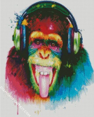 Colorful Monkey Splatter Diamond painting