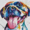 Colorful Pitbull diamond painting