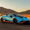 Cool Blue Lamborghini Huracan Car diamond painting