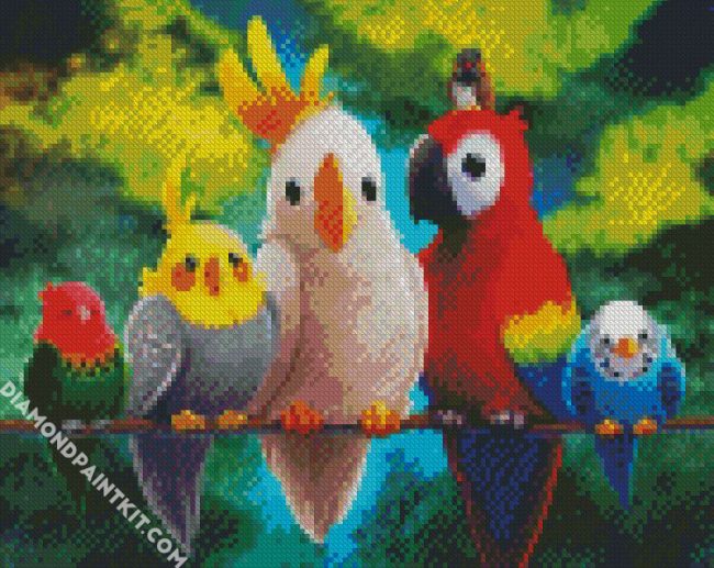 Cute Birds Illustration diamond painting