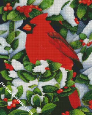 Cute Red Cardinal diamond painting