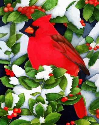 Cute Red Cardinal diamond painting