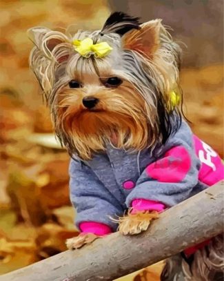 Cute Yorkie Puppy diamond painting