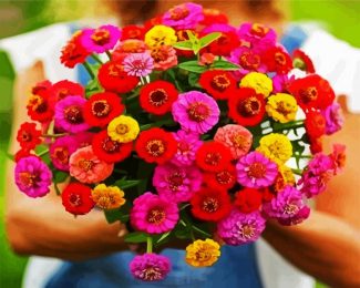 Cute Zinnias diamond painting