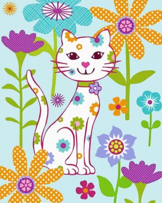 Cute White Cat diamond painting