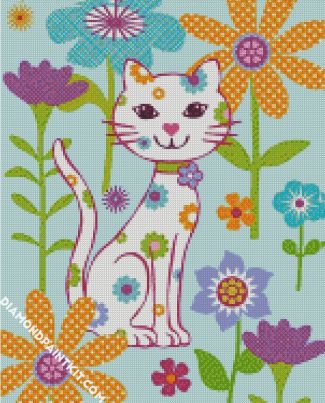 Cute White Cat diamond painting