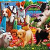 Dogs Picnic diamond painting