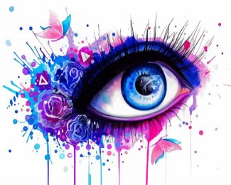 Eye And Butterfly Splatter diamond painting