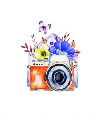 Floral Camera diamond painting