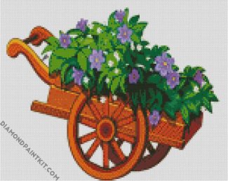 Floral Wheelbarrow diamond painting