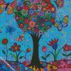 Floral Tree And Butterflies diamond painting