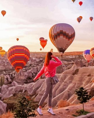 Girl In Cappadocia diamond painting