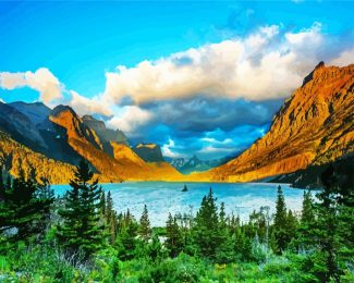 Glacier National Park Landscape diamond painting