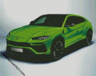 Green Lamborghini Urus diamond painting