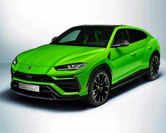 Green Lamborghini Urus diamond painting