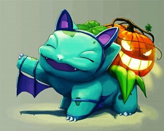 Happy Bulbasaur Halloween diamond painting