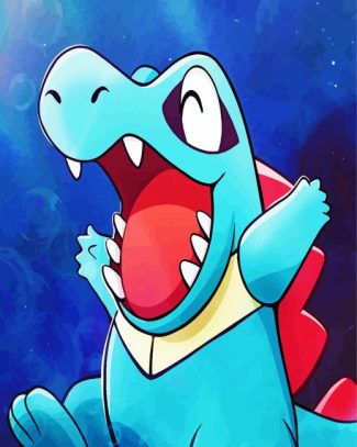 Happy Totodile diamond painting