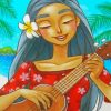 Hawaiian Girl Playing Ukulele diamond painting