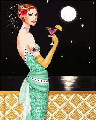 Lonely Deco Lady diamond painting