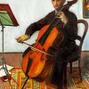 Man Playing Violoncello diamond painting