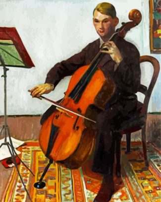 Man Playing Violoncello diamond painting