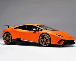 Orange Lamborghini Huracan diamond painting