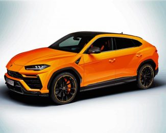 Orange Lamborghini Urus diamond painting