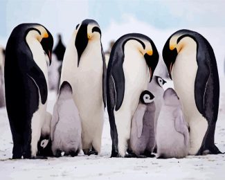 Penguins Family diamond painting