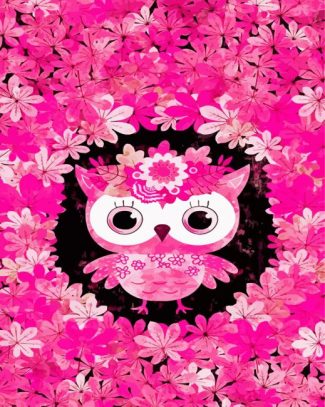 Pink Owl diamond painting