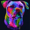 Pitbull Colorful Dog diamond painting