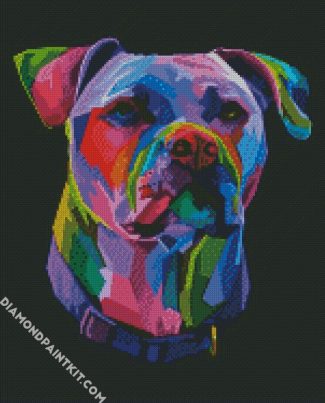 Pitbull Colorful Dog diamond painting