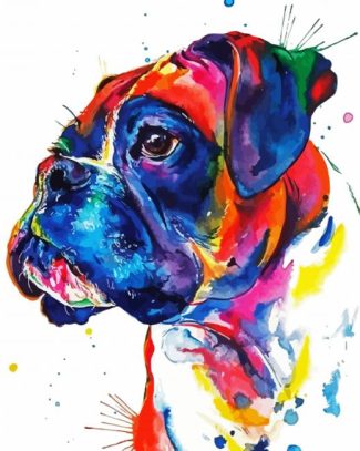 Pitbull Splatter diamond painting